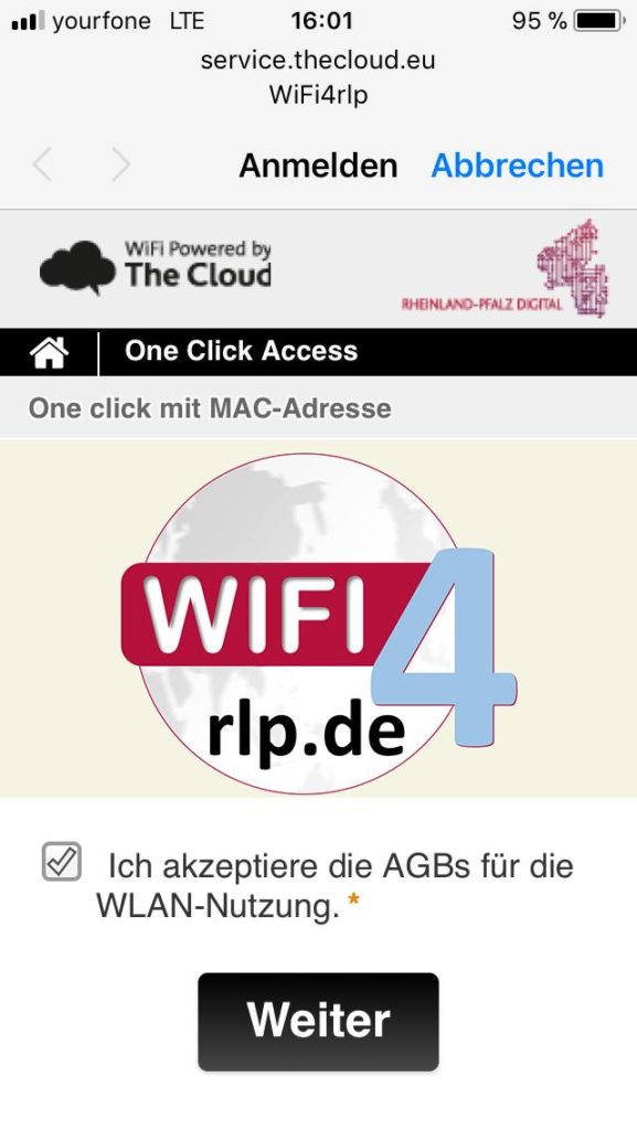 die AGB bestätigen.