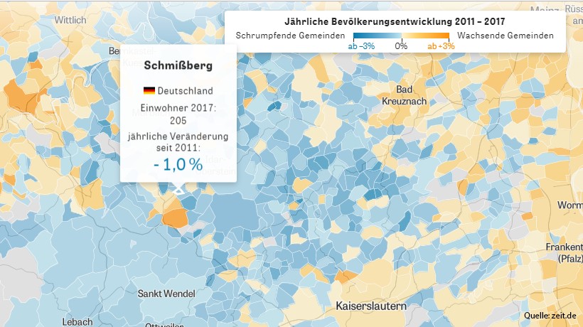 Schmissberg im Datenprojekt von Zeit-Online