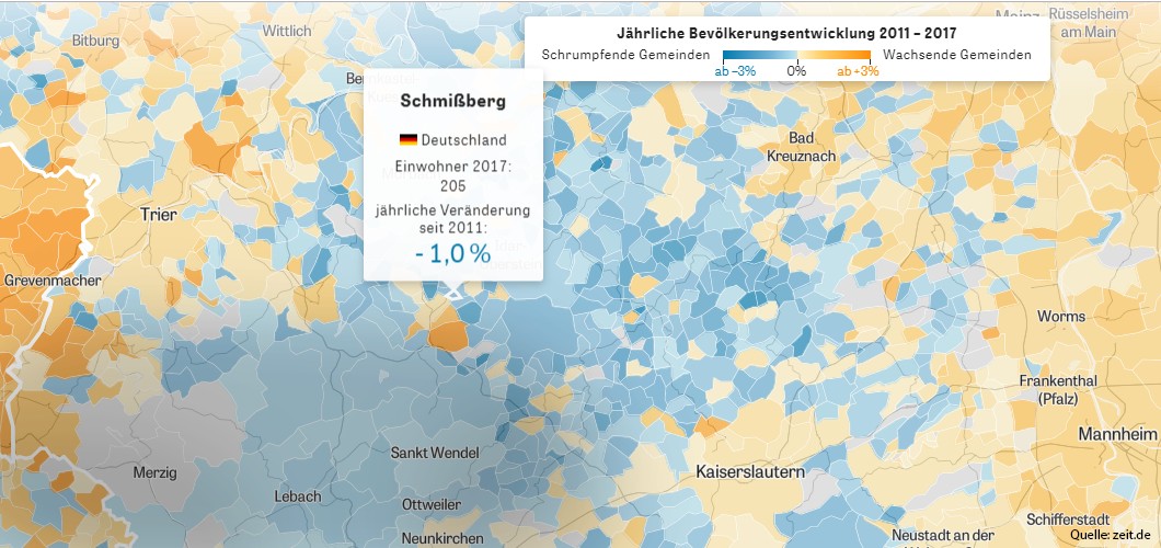 Schmissberg im Datenprojekt von Zeit-Online