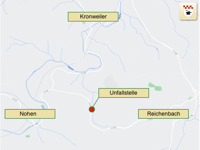 Eine Grafik, die zeigt, wo sich der Unfall am Freitagvormittag ereignete.