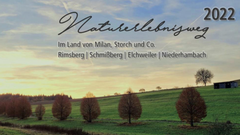 Deckblatt des Kalenders über den Naturerlebnisweg "Im Land von Milan, Storch und Co."