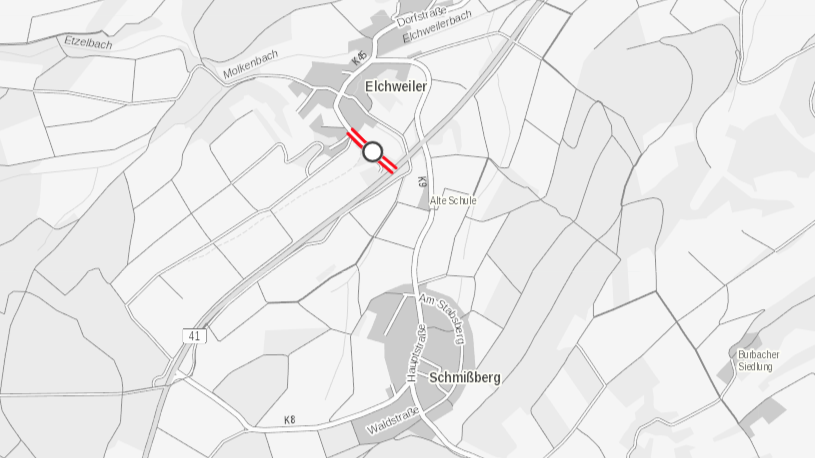 LBM-Grafik zur bevorstehenden Baustelle in Elchweiler.